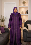 Elegant Purple Embroidered Abaya