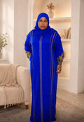 Royal Blue Embroidered Modest Dress